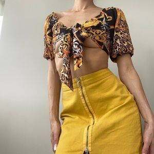 Crop Top Tie Shirt💛